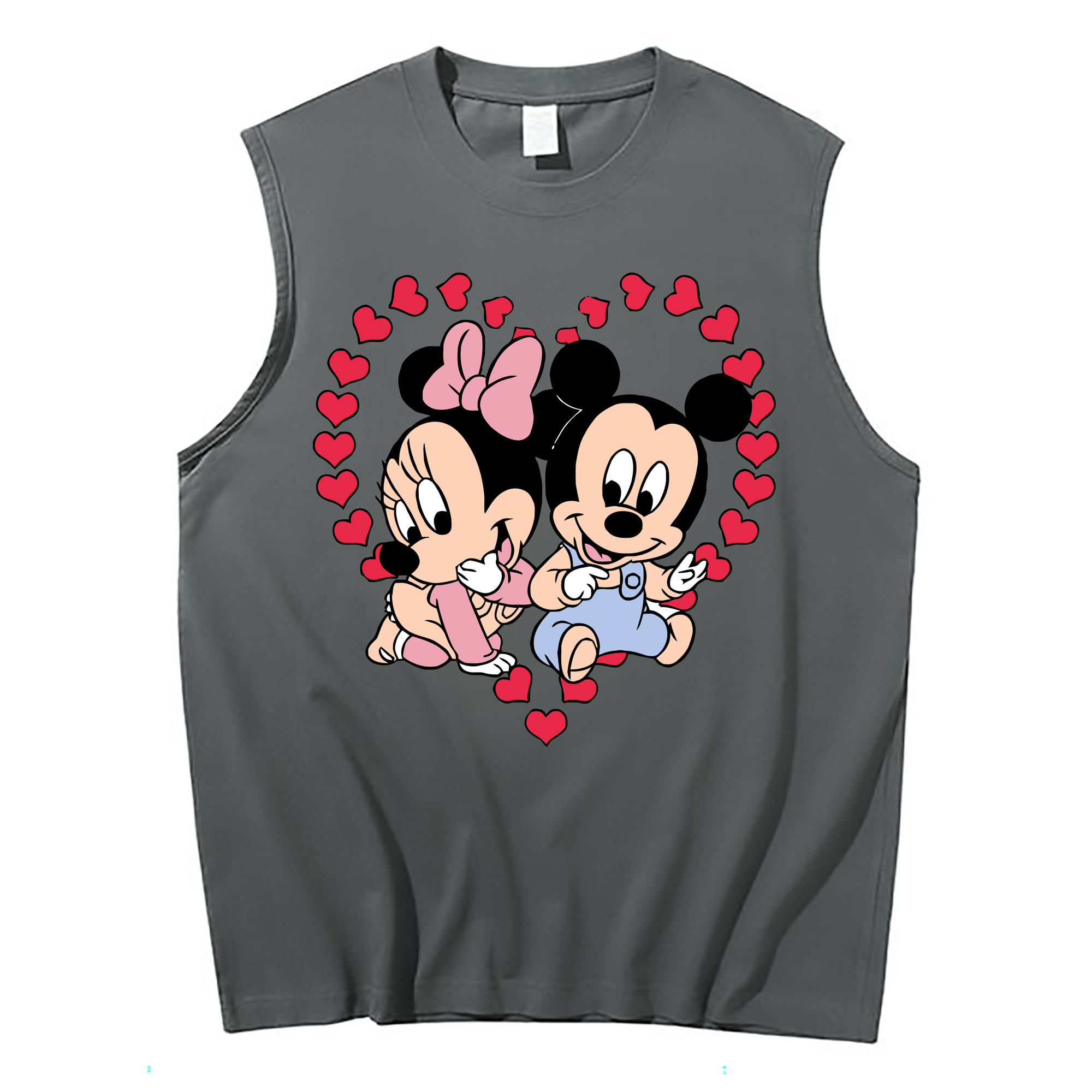 ミッキーマウス Mickey Mouse コットン100％タンクトップ（フロントプリント）